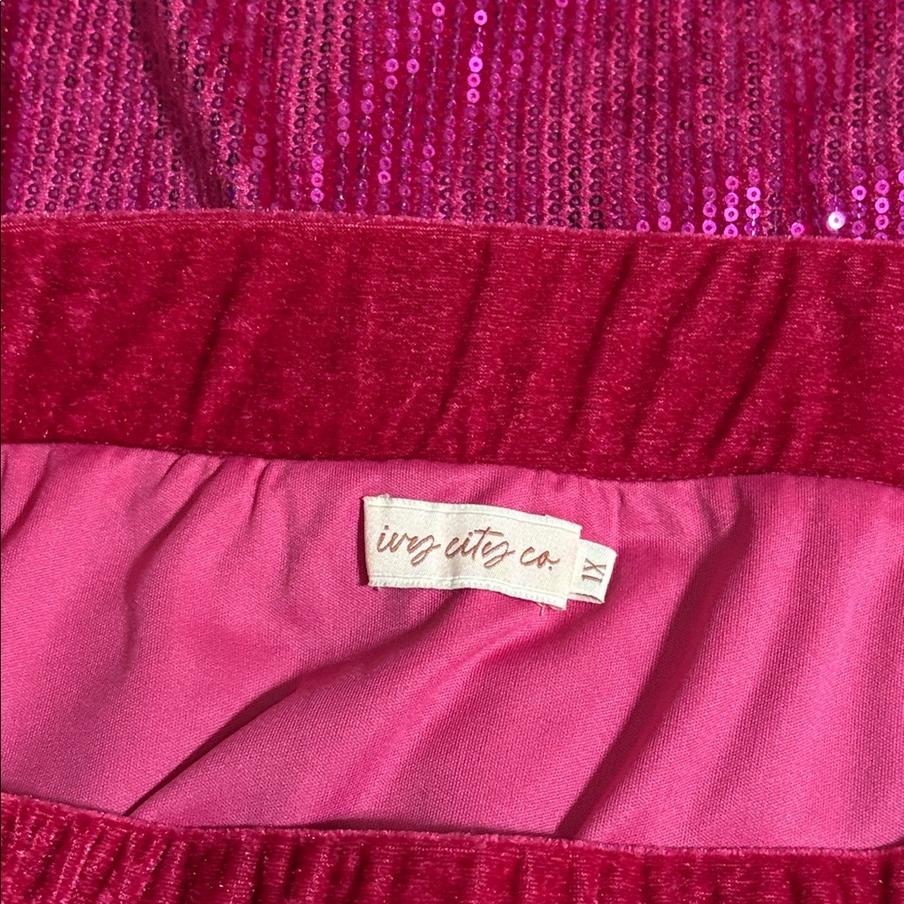 Ivy City Co Monique Skirt in Pink Sequin Sz. 1X - Picture 7 of 8